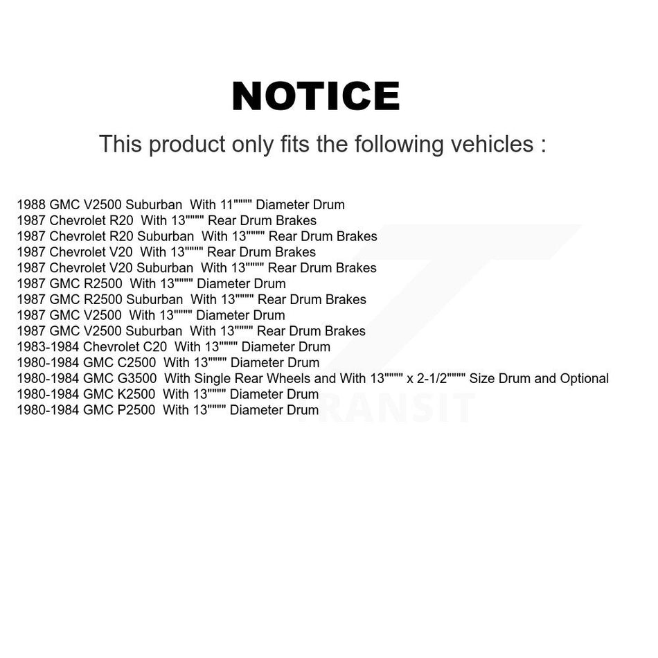 Front Rear Ceramic Brake Pads And Drum Shoes Kit For Chevrolet GMC C20 K2500 C2500 V20 R20 G3500 V2500 R2500 Suburban P2500 KCN-100346