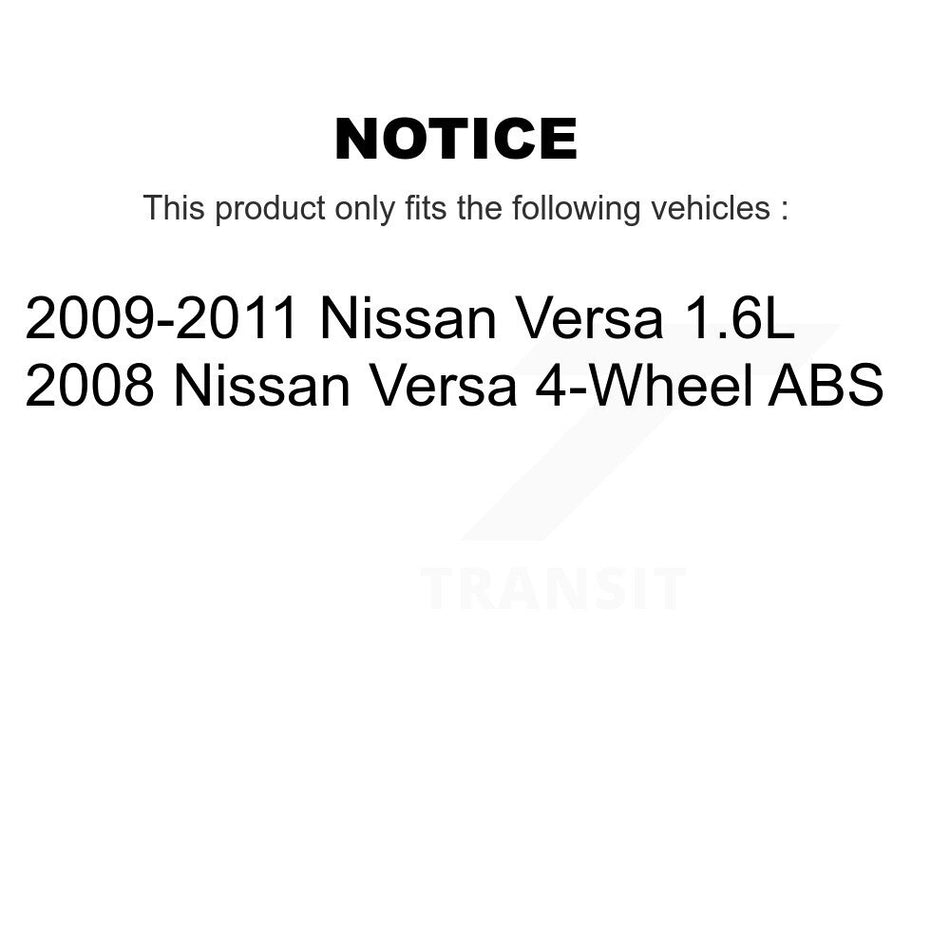 Front Rear Ceramic Brake Pads And Drum Shoes Kit For 2009-2011 Nissan Versa 1.6L KCN-100349