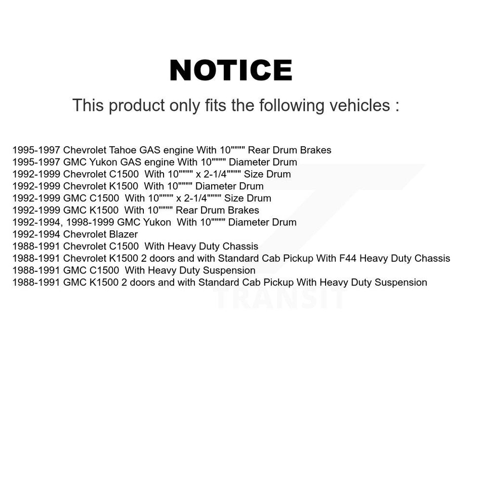 Front Rear Ceramic Brake Pads And Drum Shoes Kit For Chevrolet C1500 K1500 GMC Tahoe Yukon Blazer KCN-100369
