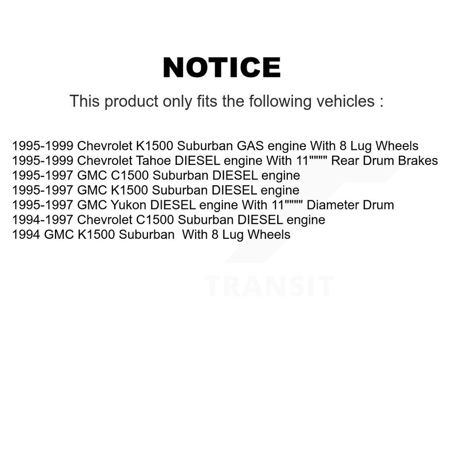 Front Rear Ceramic Brake Pads And Drum Shoes Kit For Chevrolet Tahoe K1500 Suburban GMC C1500 Yukon KCN-100372