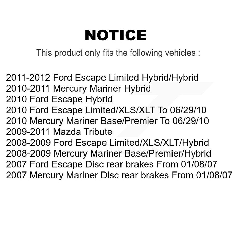 Front Rear Ceramic Brake Pads And Drum Shoes Kit For Ford Escape Mercury Mariner Mazda Tribute KCN-100435