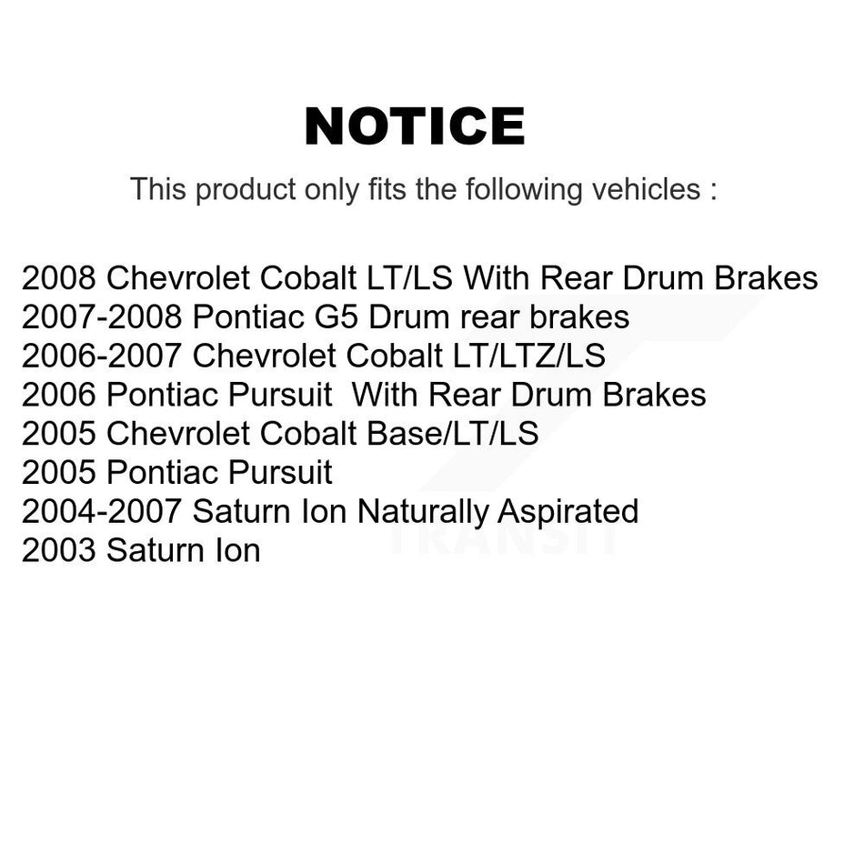 Front Rear Ceramic Brake Pads And Drum Shoes Kit For Chevrolet Cobalt Saturn Ion Pontiac G5 Pursuit KCN-100449