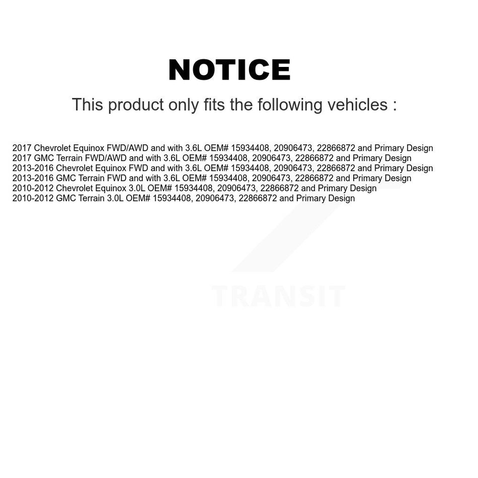 Front CV Axle Drive Shaft Assembly Kit For Chevrolet Equinox GMC Terrain Primary Design KCV-100012