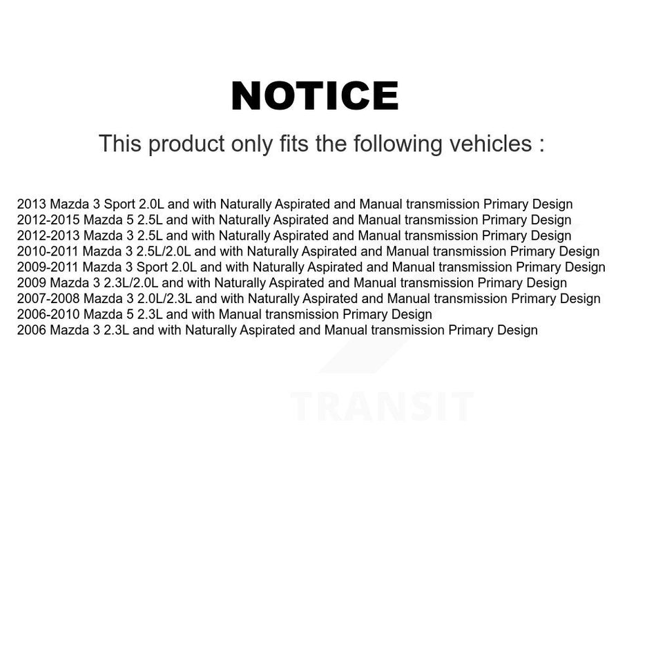 Front CV Axle Drive Shaft Complete Assembly Kit For Mazda 3 5 Sport Primary Design KCV-100016