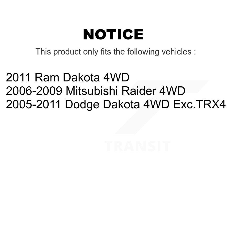 Front CV Axle Drive Shaft Assembly Kit For Dakota Dodge Ram Mitsubishi Raider 4WD KCV-100058