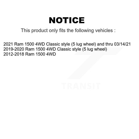 Front CV Axle Drive Shaft Complete Assembly Kit For Ram 1500 4WD KCV-100064