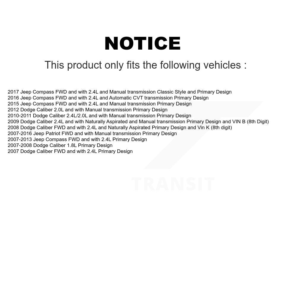 Front CV Axle Drive Shaft Complete Assembly Kit For Jeep Patriot Compass Dodge Caliber KCV-100067