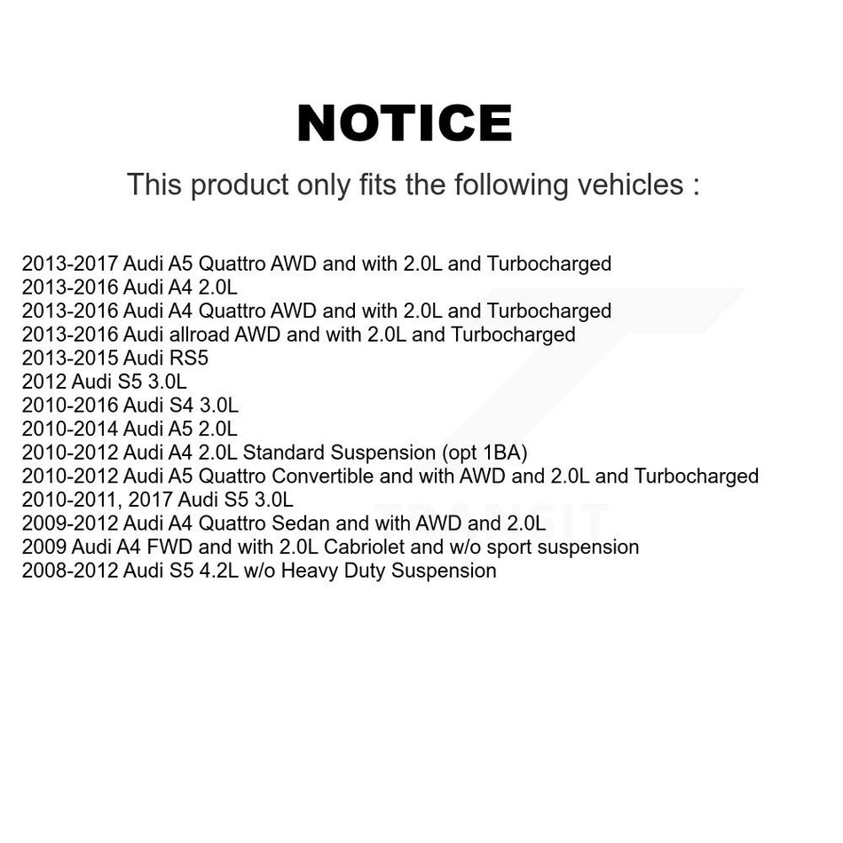 Front CV Axle Drive Shaft Complete Assembly Kit For Audi A4 Quattro A5 S4 S5 allroad RS5 KCV-100081