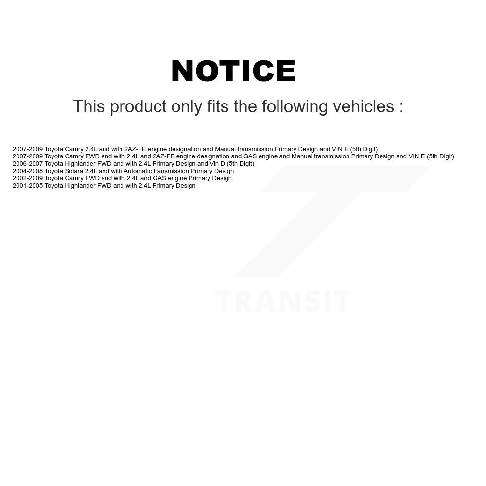 Front CV Axle Drive Shaft Complete Assembly Kit For Toyota Camry Highlander Solara KCV-100090