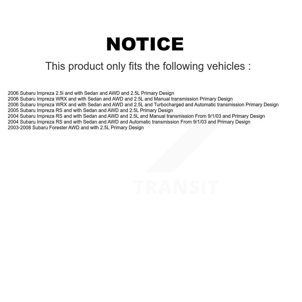 Front CV Axle Drive Shaft Complete Assembly Kit For Subaru Forester Impreza KCV-100134