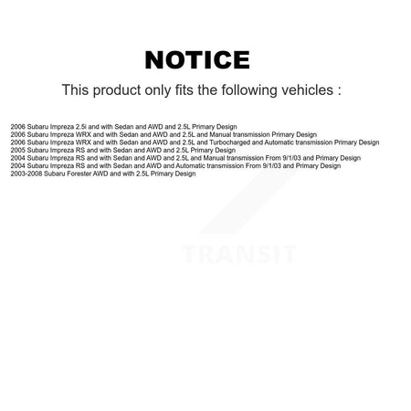 Front CV Axle Drive Shaft Complete Assembly Kit For Subaru Forester Impreza KCV-100134