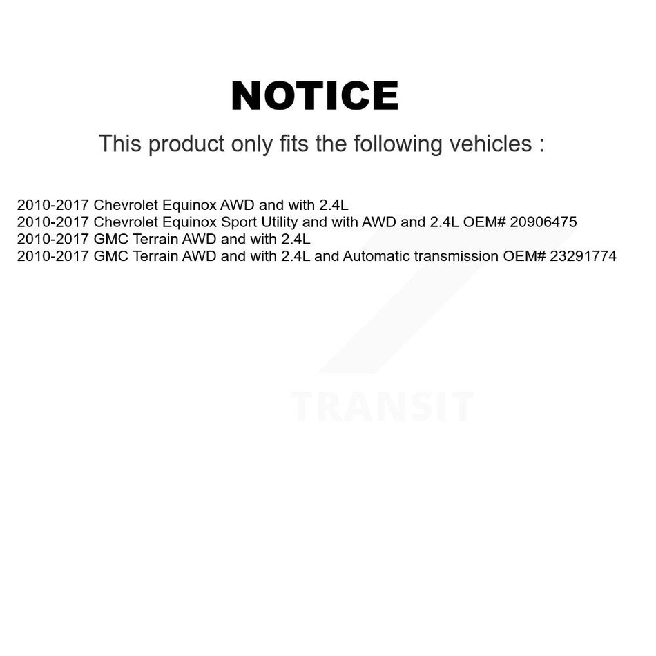 Front Rear CV Axle Drive Shaft Complete Assembly Kit For Chevrolet Equinox GMC Terrain KCV-100180