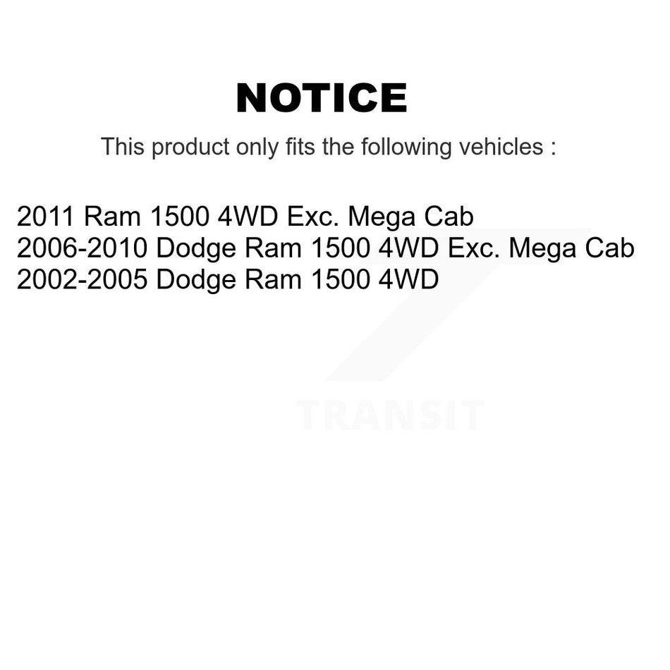 Front Left CV Axle Drive Shaft Assembly & Intermediate Kit For Dodge Ram 1500 4WD KCV-100191