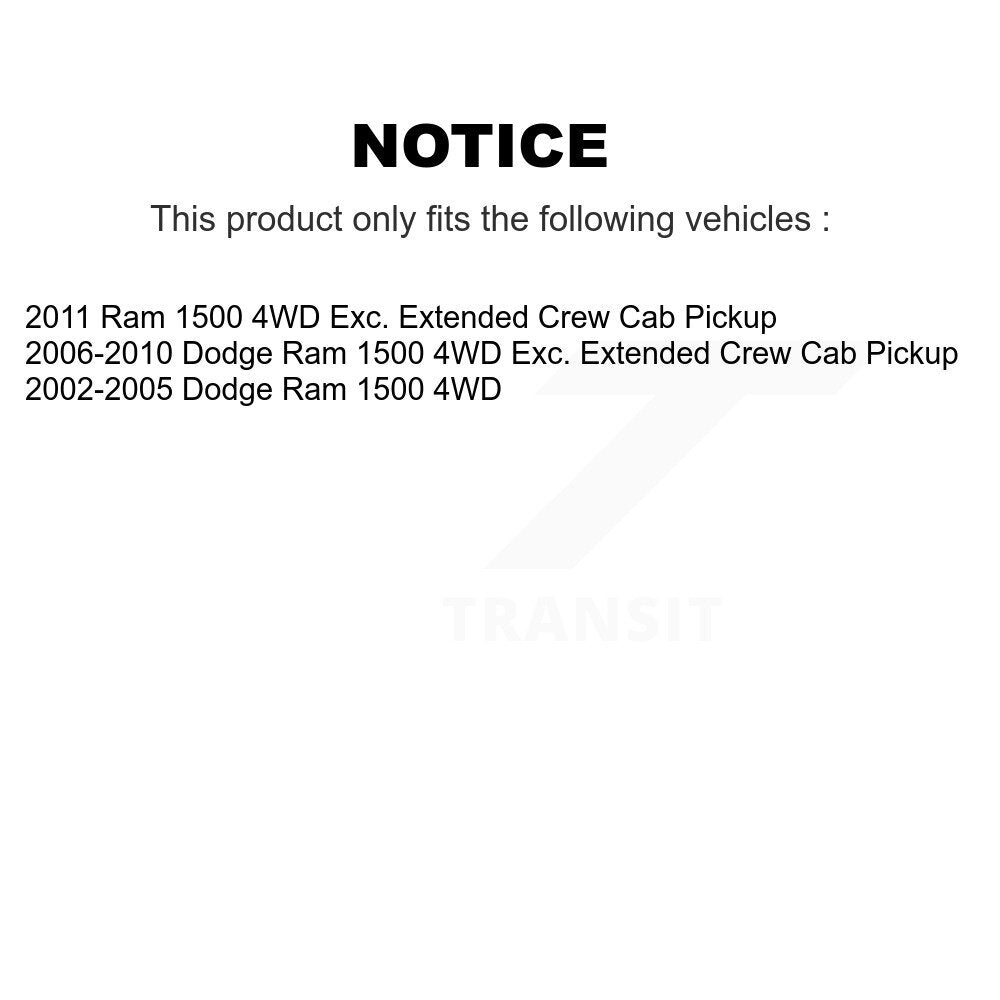 Front CV Axle Drive Shaft Assembly & Intermediate Kit For Dodge Ram 1500 4WD KCV-100194