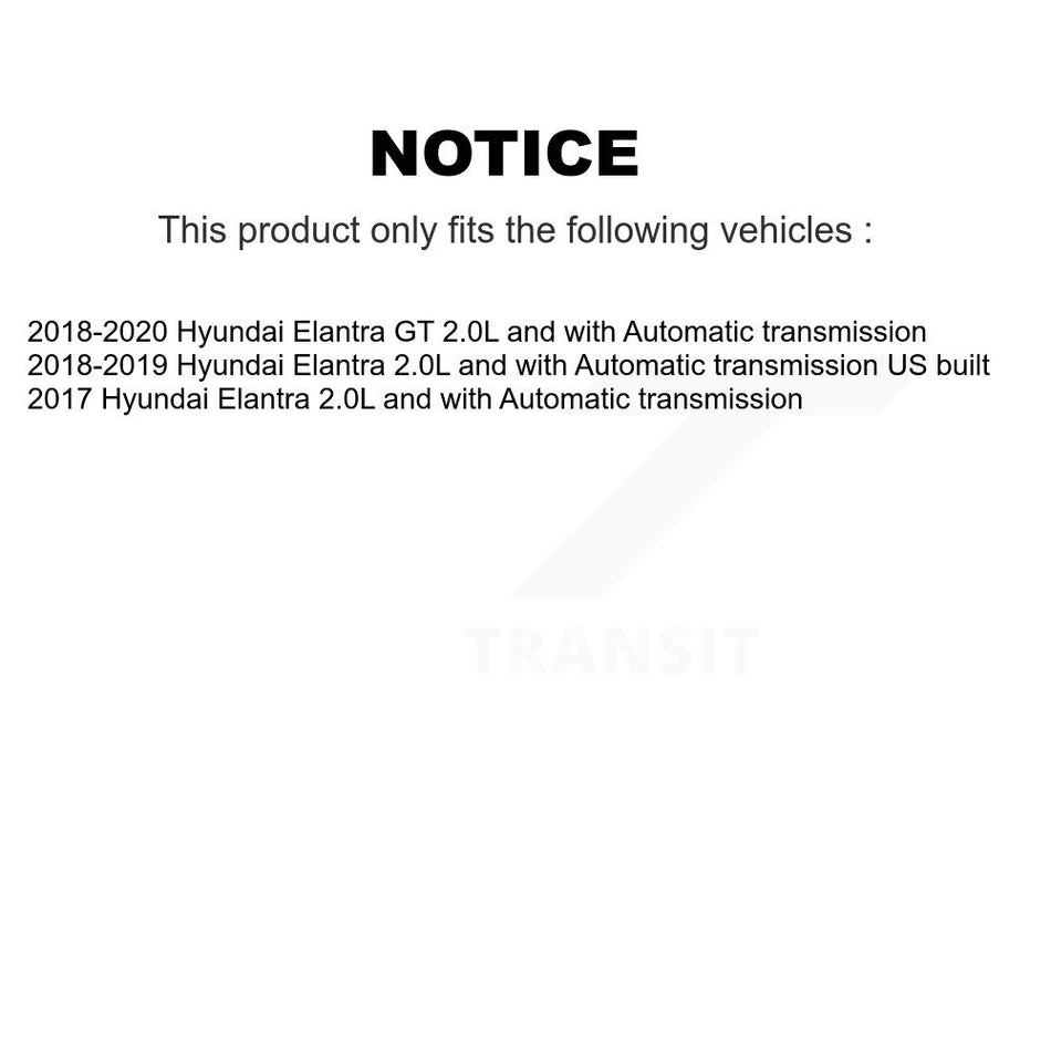 Front CV Axle Drive Shaft Kit For Hyundai Elantra GT 2.0L with Automatic transmission KCV-100275