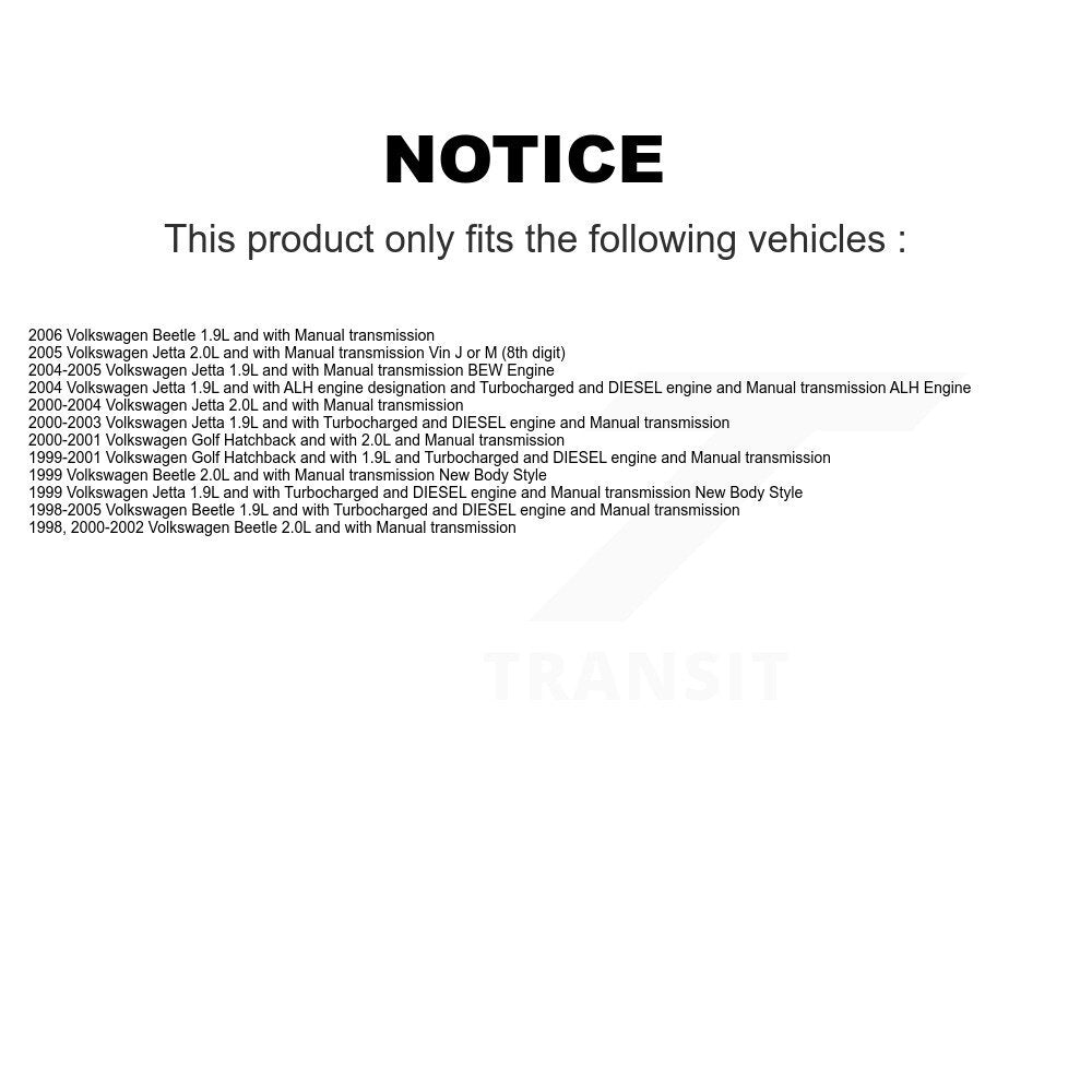 Front CV Axle Drive Shaft Complete Assembly Kit For Volkswagen Jetta Beetle Golf KCV-100312