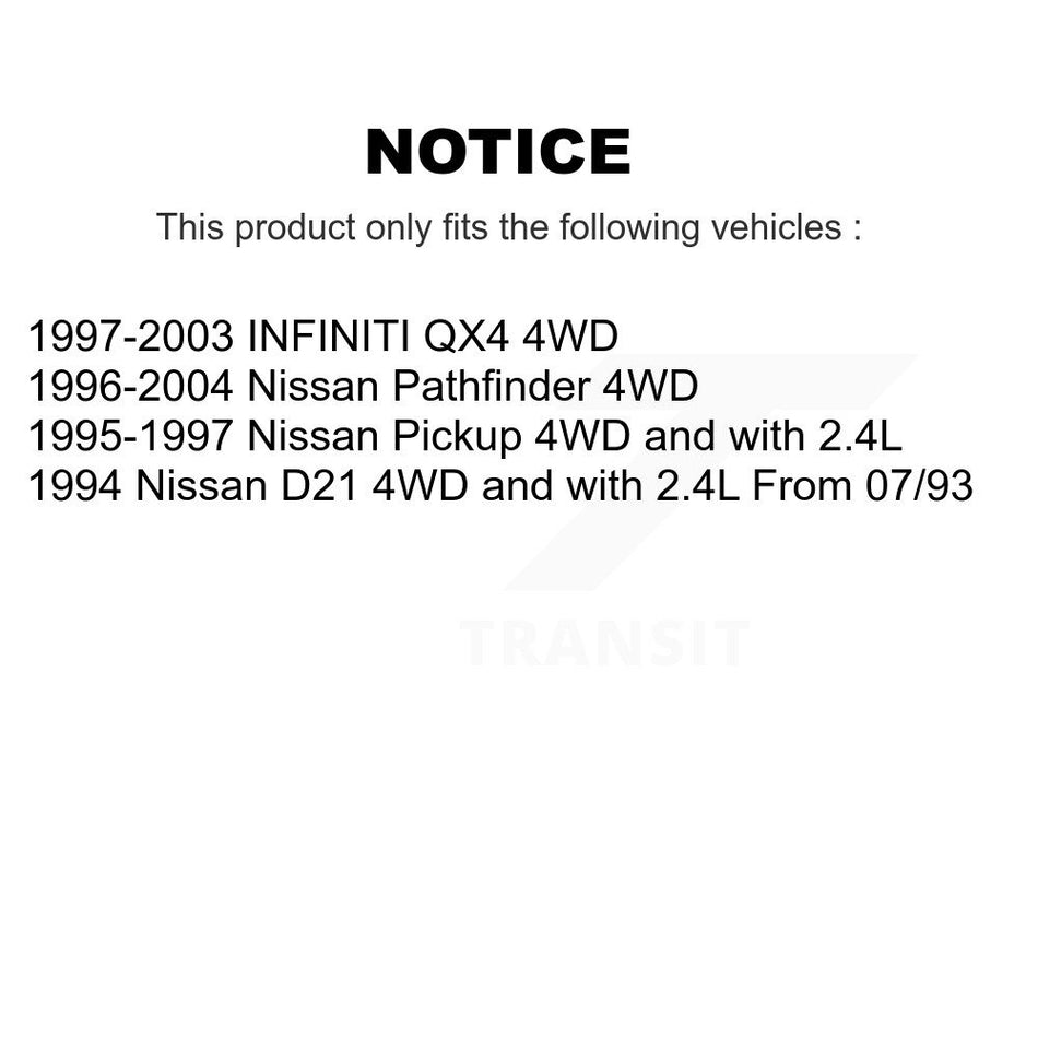 Front CV Axle Drive Shaft Assembly Kit For Nissan Pathfinder INFINITI QX4 Pickup D21 KCV-100341