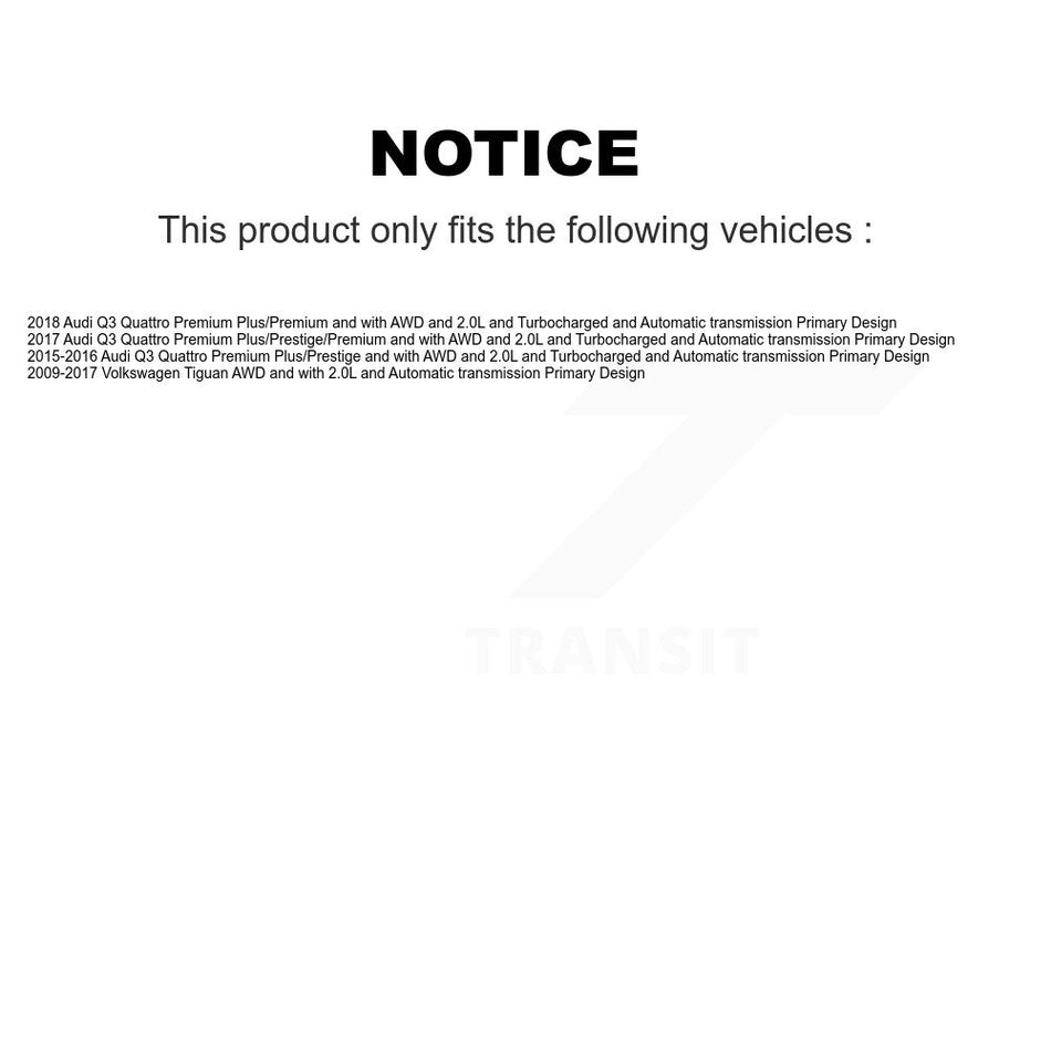 Front CV Axle Drive Shaft Kit For Volkswagen Tiguan Audi Q3 Quattro Primary Design KCV-100342
