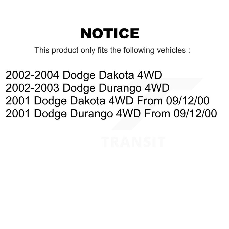 Front Left CV Axle Drive Shaft & Intermediate Kit For Dodge Dakota Durango 4WD KCV-100378