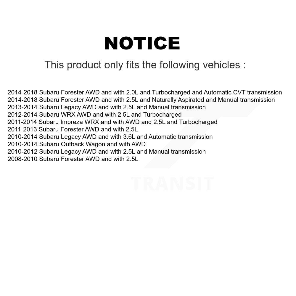 Rear CV Axle Drive Shaft Assembly Kit For Subaru Forester Impreza Outback Legacy WRX KCV-100387