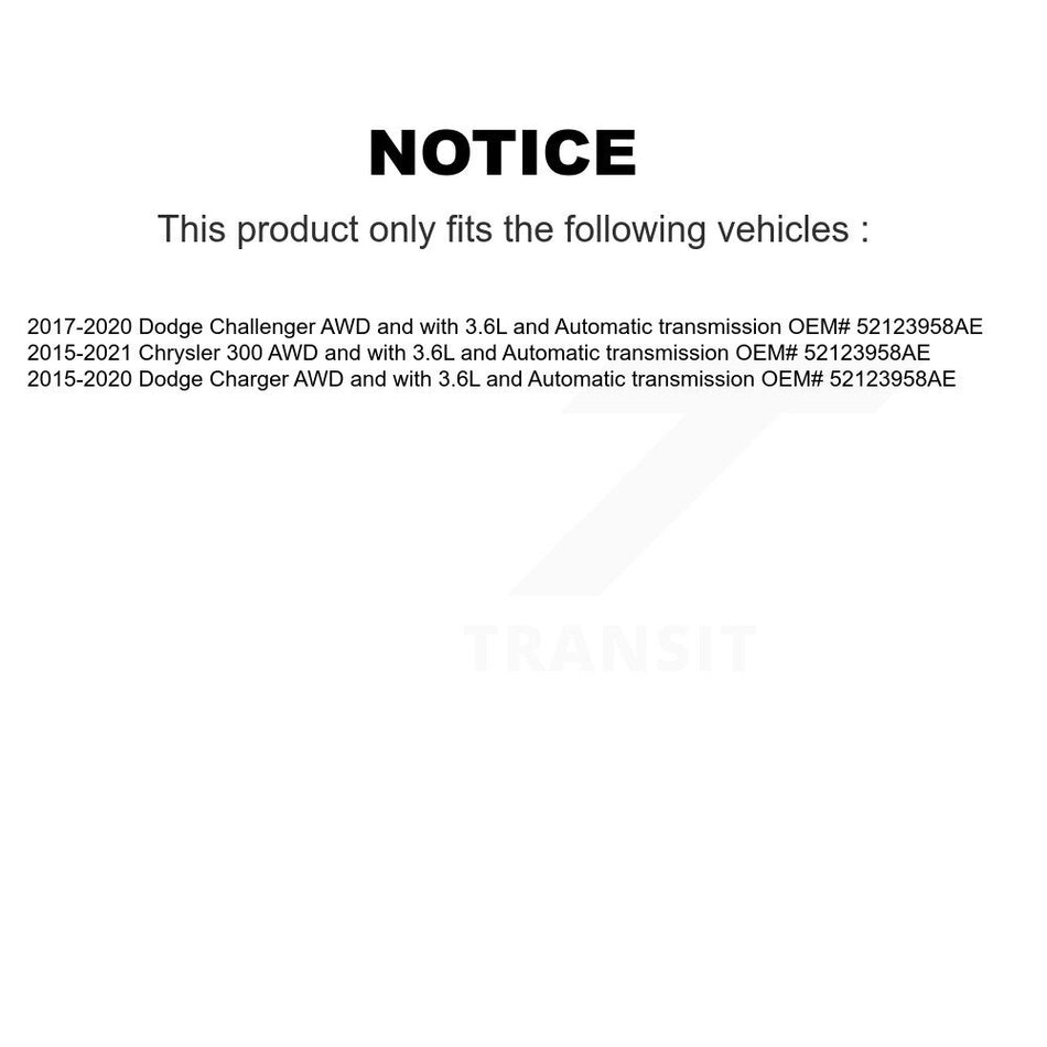 Front Rear CV Axle Drive Shaft Assembly Kit For Dodge Charger Chrysler 300 Challenger KCV-100399