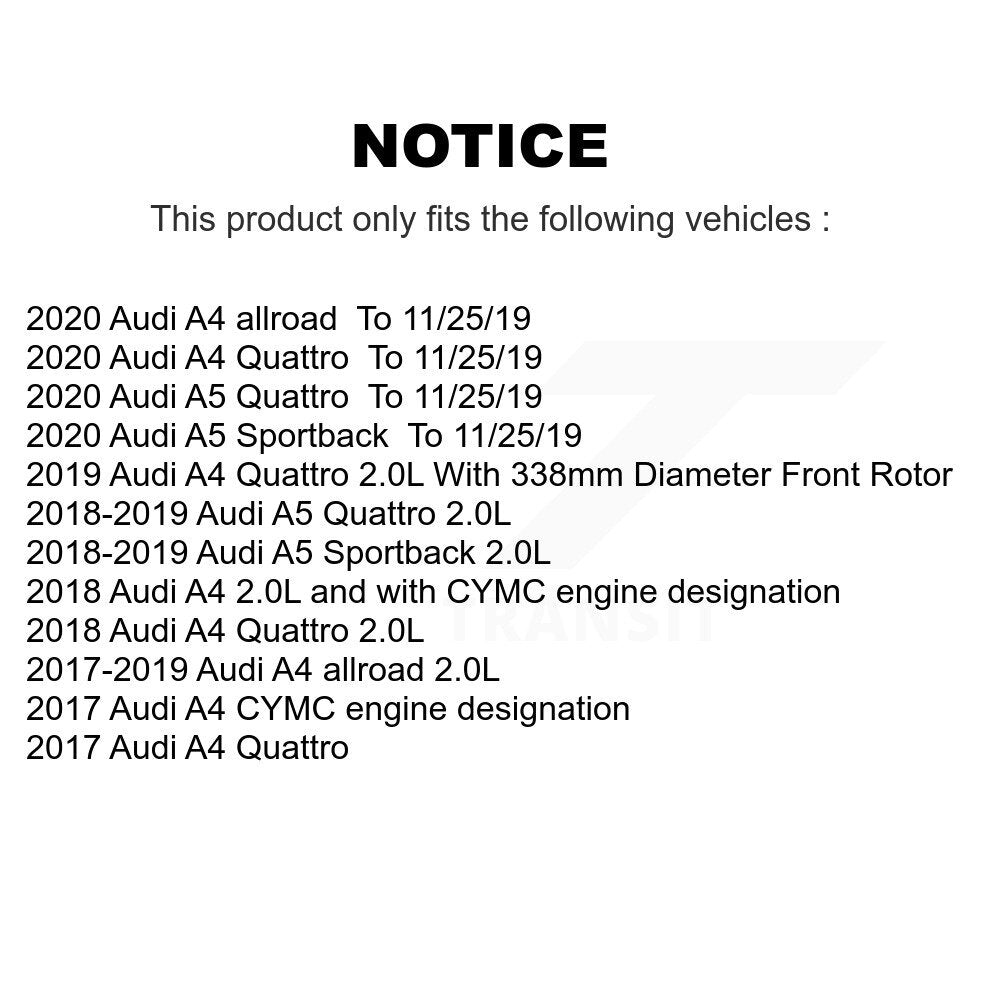 Front Rear Ceramic Brake Pad And Wear Sensor Kit For Audi A4 Quattro A5 Sportback allroad KCW-100083