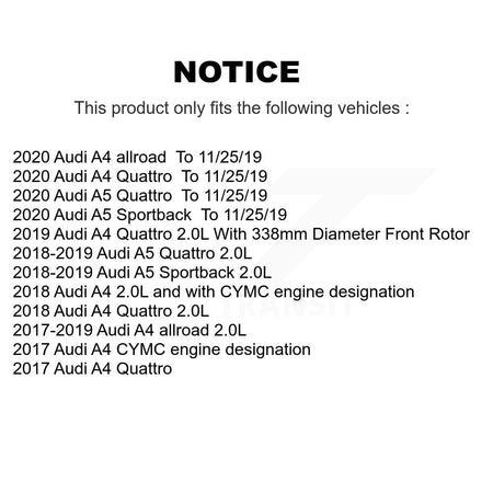 Front Rear Ceramic Brake Pad And Wear Sensor Kit For Audi A4 Quattro A5 Sportback allroad KCW-100083