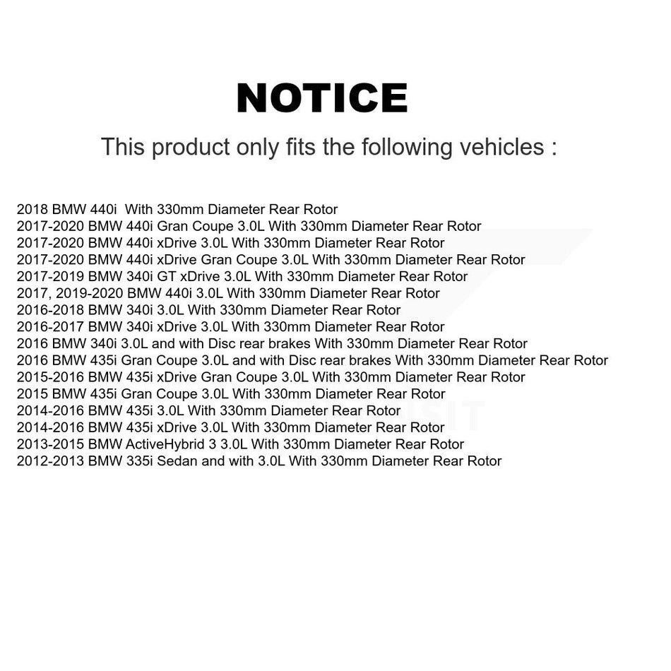 Front Rear Ceramic Brake Pads Wear Sensor Kit For BMW 340i xDrive 435i 440i Gran Coupe GT KCW-100296
