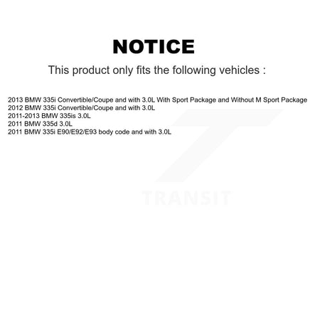 Front Rear Ceramic Disc Brake Pads And Wear Sensors Kit (5Pc) For BMW 335i 335is 335d KCW-100353