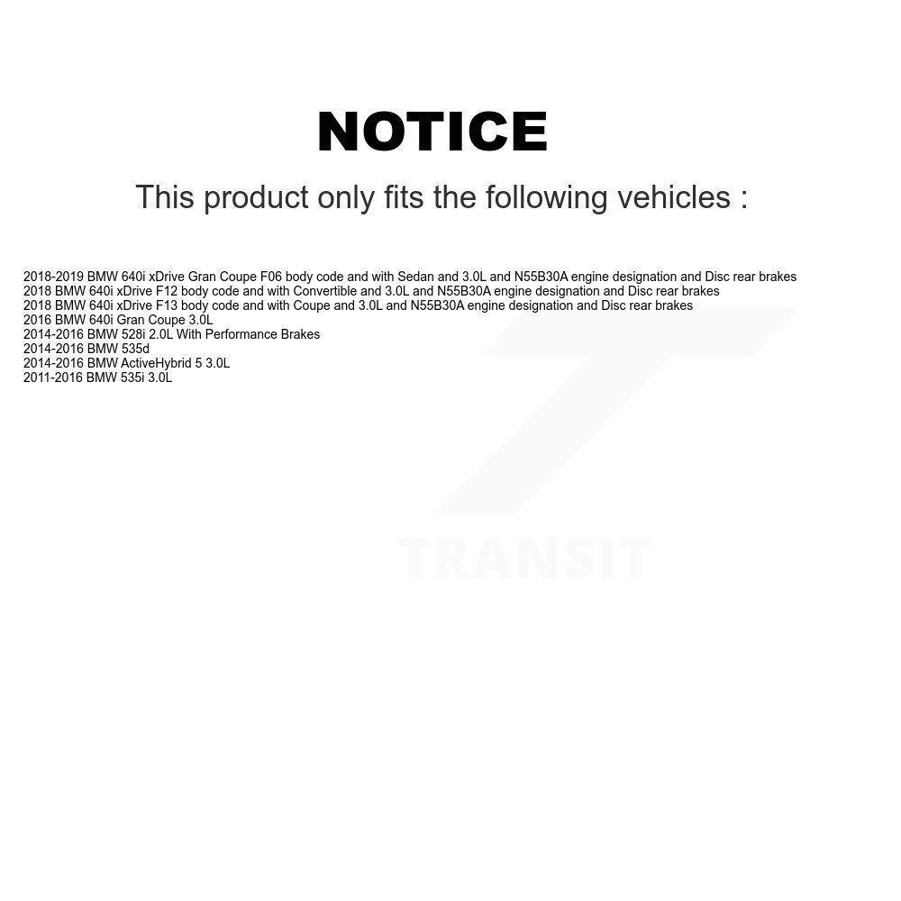 Front Ceramic Brake Pad & Wear Sensor Kit For BMW 535i 640i Gran Coupe xDrive 528i 535d 5 KCW-100450
