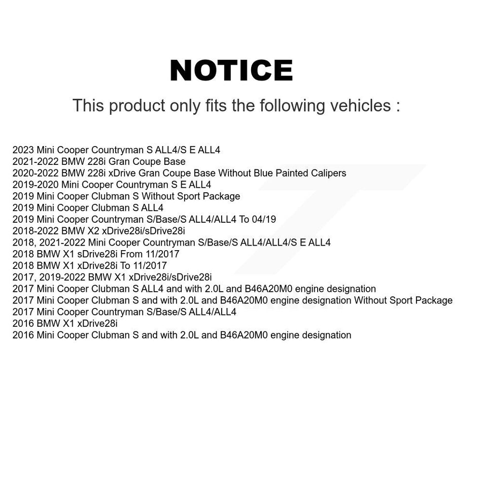 Front Ceramic Brake Pad Wear Sensor Kit For BMW X1 Mini Cooper Countryman X2 Clubman 228i KCW-100504