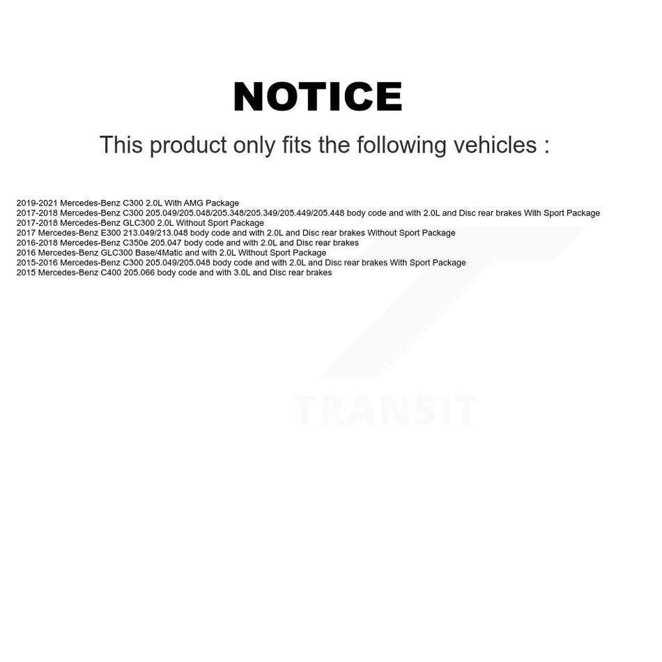 Front Ceramic Disc Brake Pad Wear Sensor Kit For Mercedes-Benz C300 GLC300 E300 C400 E350 KCW-100538