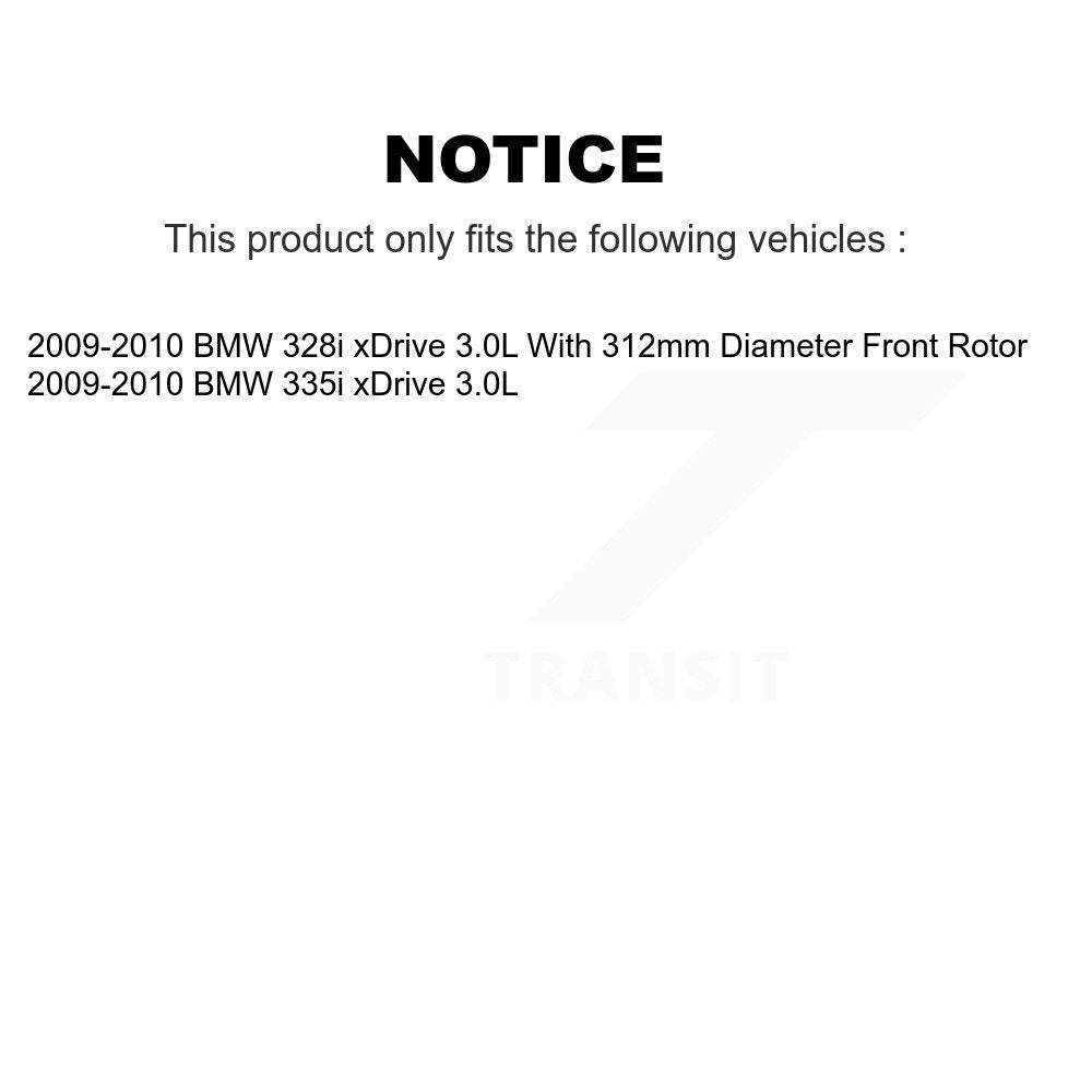 Front Ceramic Disc Brake Pads And Wear Sensor Kit For 2009-2010 BMW 328i xDrive 335i 3.0L KCW-100572