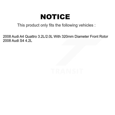 Front Ceramic Disc Brake Pads And Extra Wear Sensor Pairs Kit For 2008 Audi A4 Quattro S4 KCW-100658