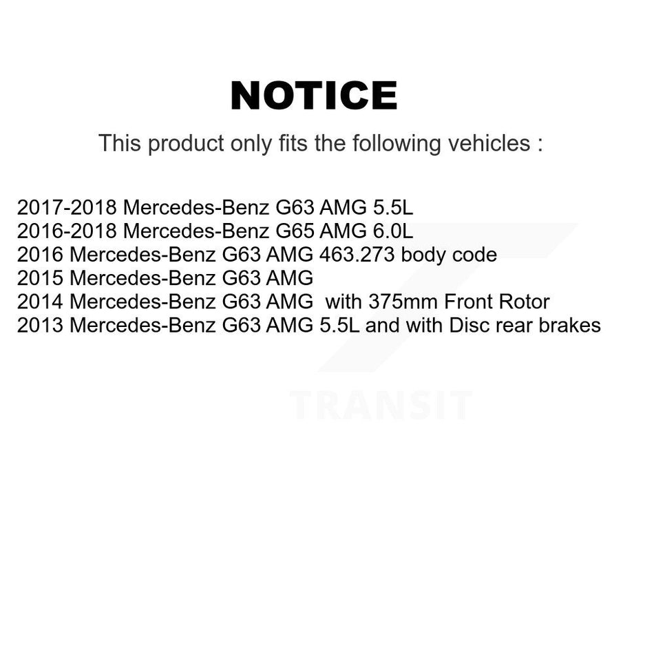 Front Rear Ceramic Disc Brake Pads And Wear Sensors Kit For Mercedes-Benz G63 AMG G65 KCW-101078