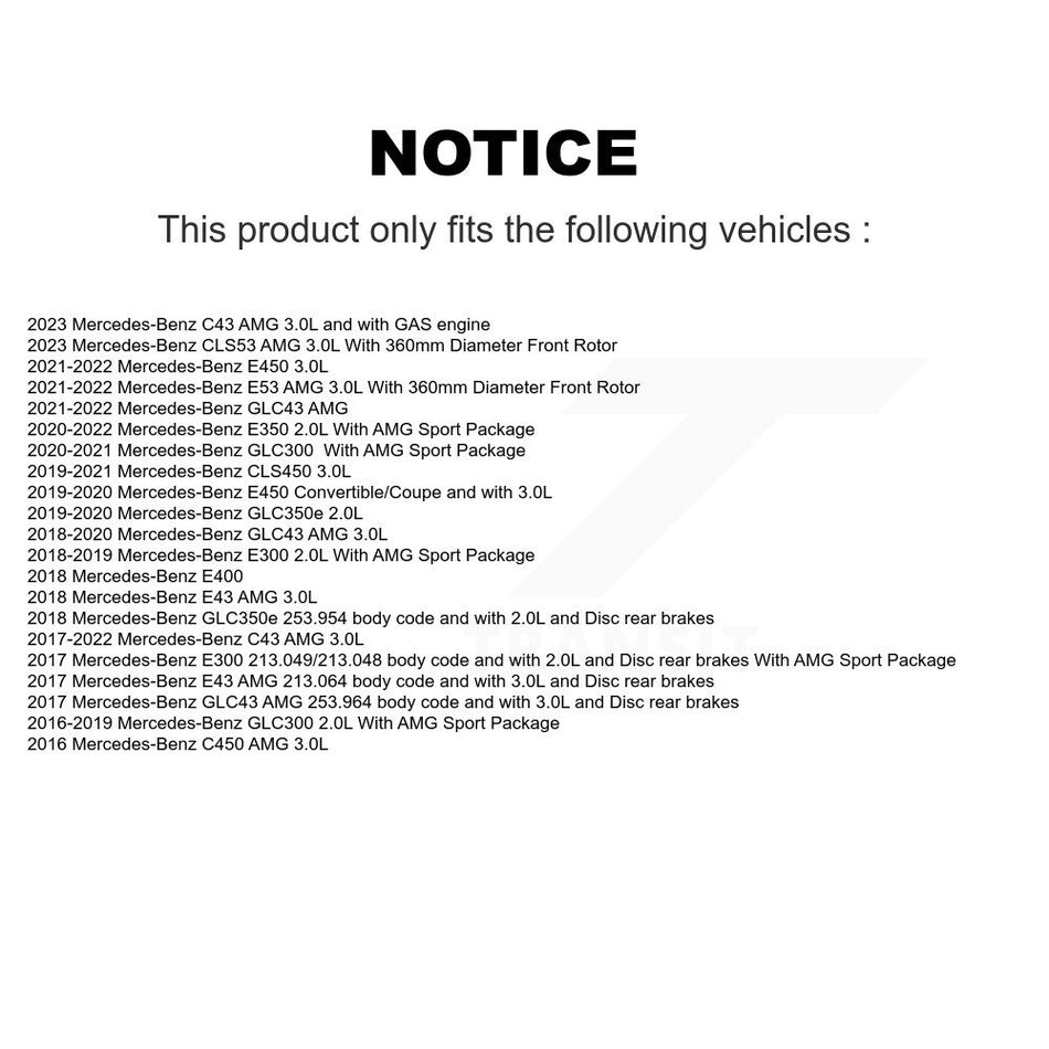 Front Ceramic Brake Pads Wear Sensor Pair Kit For Mercedes-Benz GLC300 C43 AMG GLC43 E450 KCW-101193