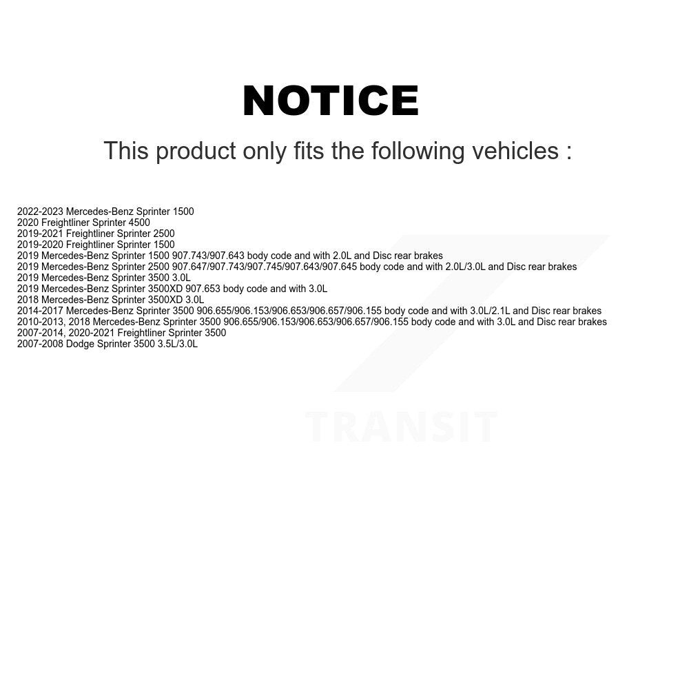 Front Ceramic Brake Pads Extra Wear Sensor Kit For Mercedes-Benz Sprinter 3500 2500 Dodge KCW-101198