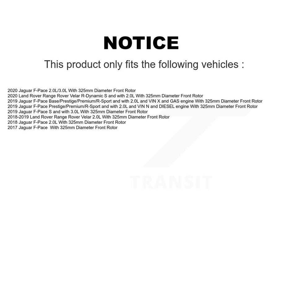 Front Ceramic Disc Brake Pad And Wear Sensor Kit For Jaguar F-Pace Land Rover Range Velar KCW-101224