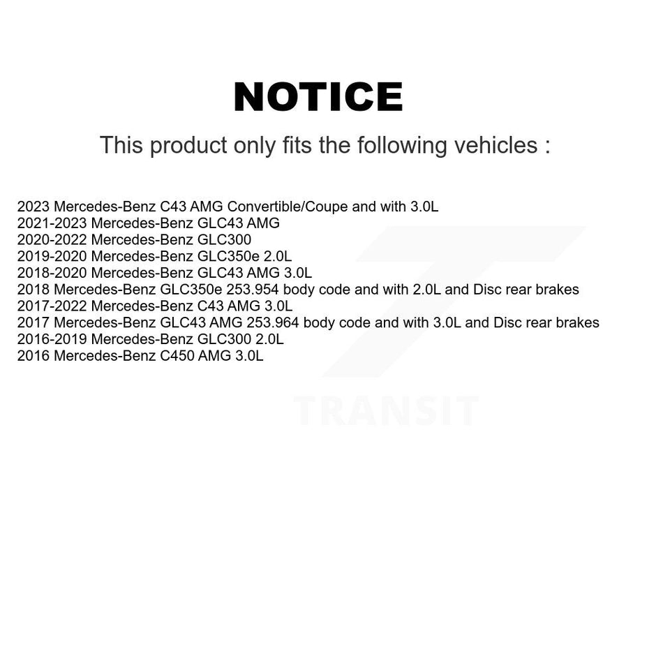 Rear Ceramic Disc Brake Pad & Wear Sensor Kit For Mercedes-Benz GLC300 C43 AMG GLC43 C450 KCW-101260