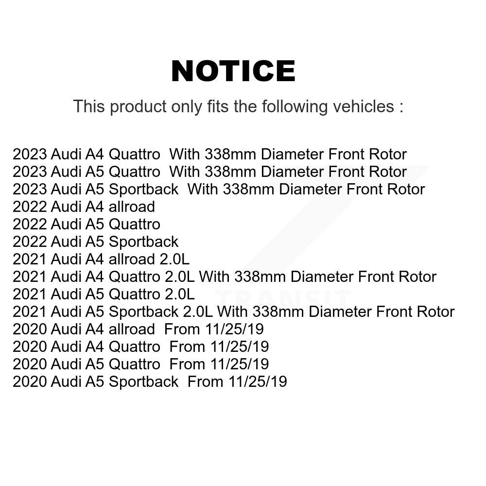 Front Rear Ceramic Brake Pad And Wear Sensor Kit For Audi A4 Quattro A5 Sportback allroad KCW-101328