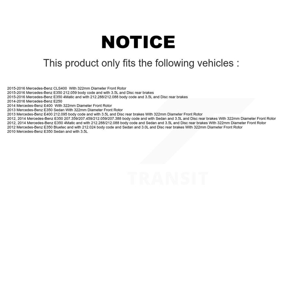 Front Rear Ceramic Brake Pad And Wear Sensor Kit (7Pc) For Mercedes-Benz E350 E250 CLS400 KCW-101365