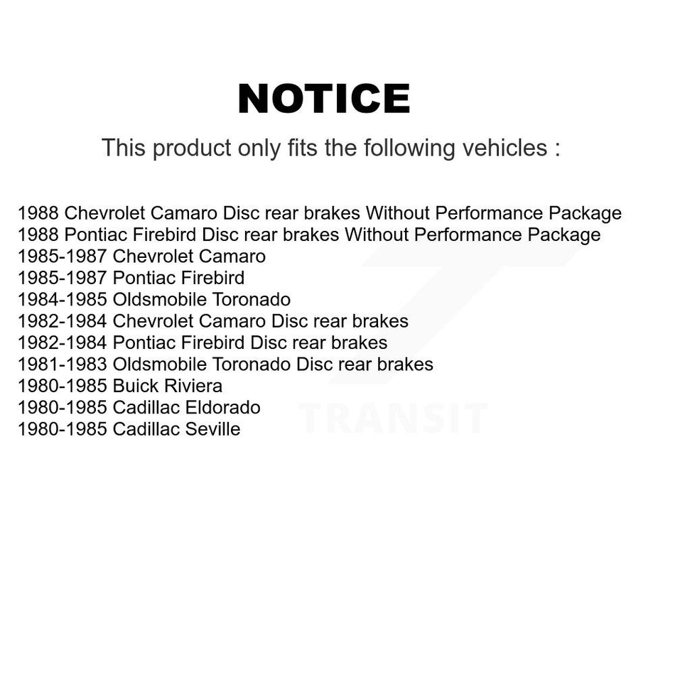 Front Rear Ceramic Brake Pads Kit For Chevrolet Camaro Pontiac Firebird Cadillac Eldorado Buick Riviera Seville Oldsmobile Toronado KCX-100056