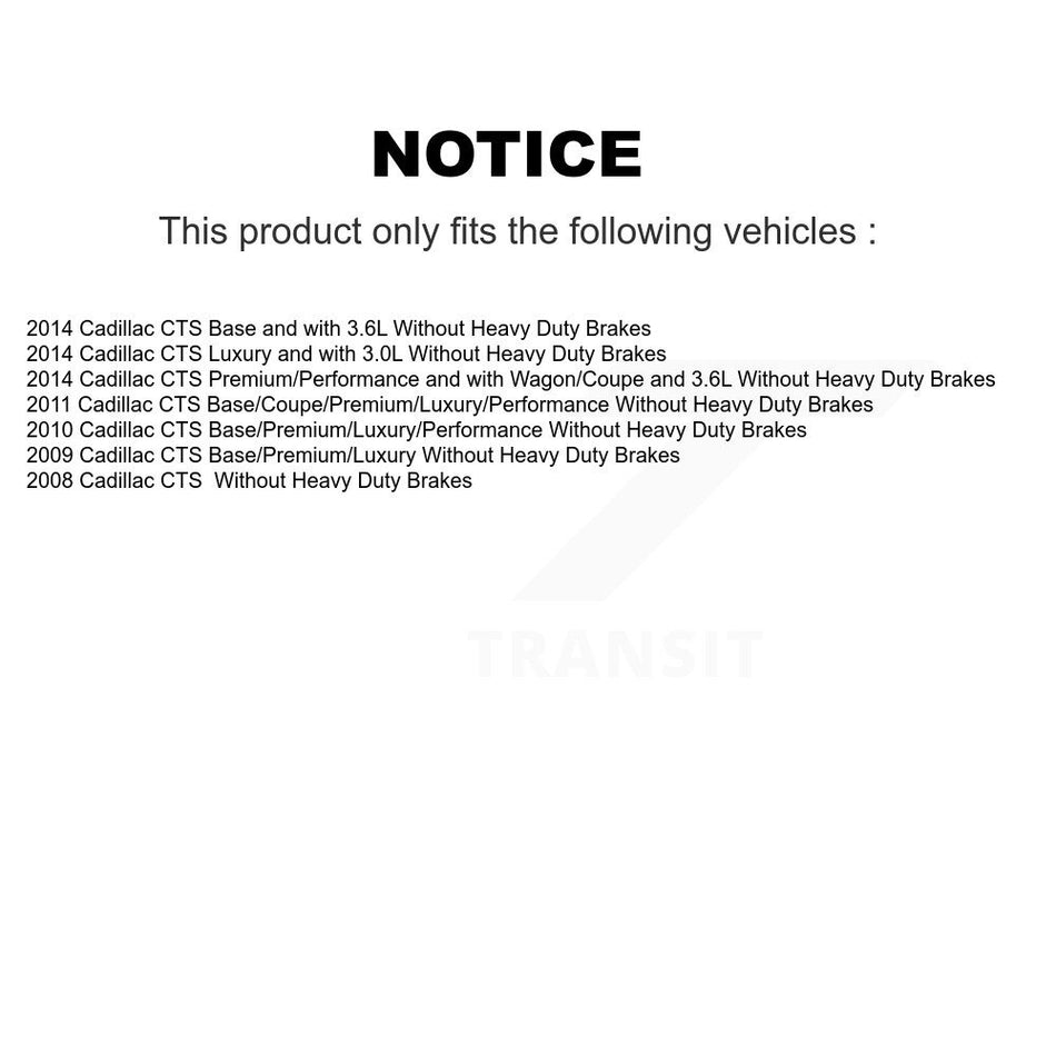 Front Rear Ceramic Brake Pads Kit For Cadillac CTS KCX-100338