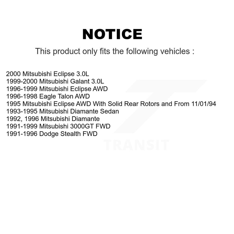 Front Rear Ceramic Brake Pads Kit For Mitsubishi Eclipse 3000GT Galant Dodge Stealth Eagle Talon Diamante KCX-100374