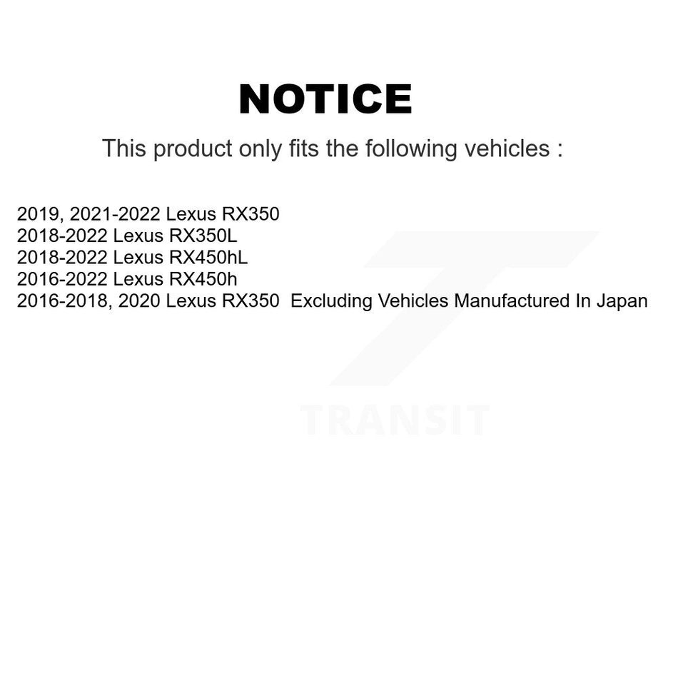 Front Rear Ceramic Brake Pads Kit For Lexus RX350 RX450h RX350L RX450hL KCX-100386