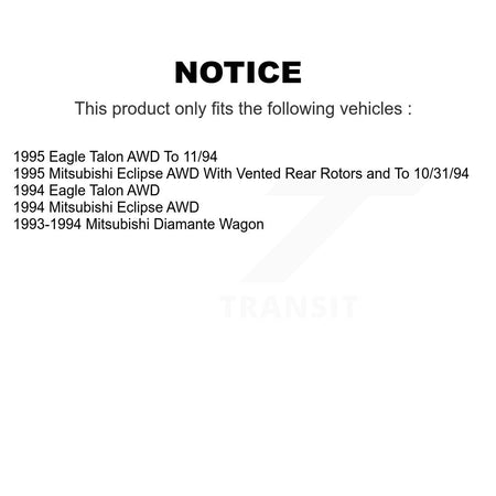 Front Rear Ceramic Brake Pads Kit For Eagle Talon Mitsubishi Eclipse Diamante KCX-100698