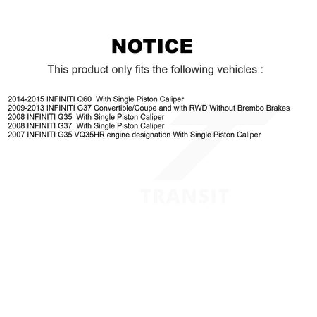 Front Rear Coated Drilled Slotted Disc Brake Rotors Kit For INFINITI G37 G35 Q60 KD-100482