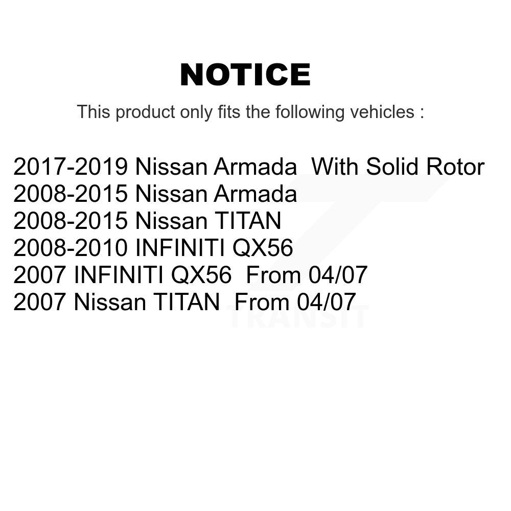 Front Rear Coated Drilled Slot Disc Brake Rotors Kit For Nissan TITAN Armada INFINITI QX56 KD-100486