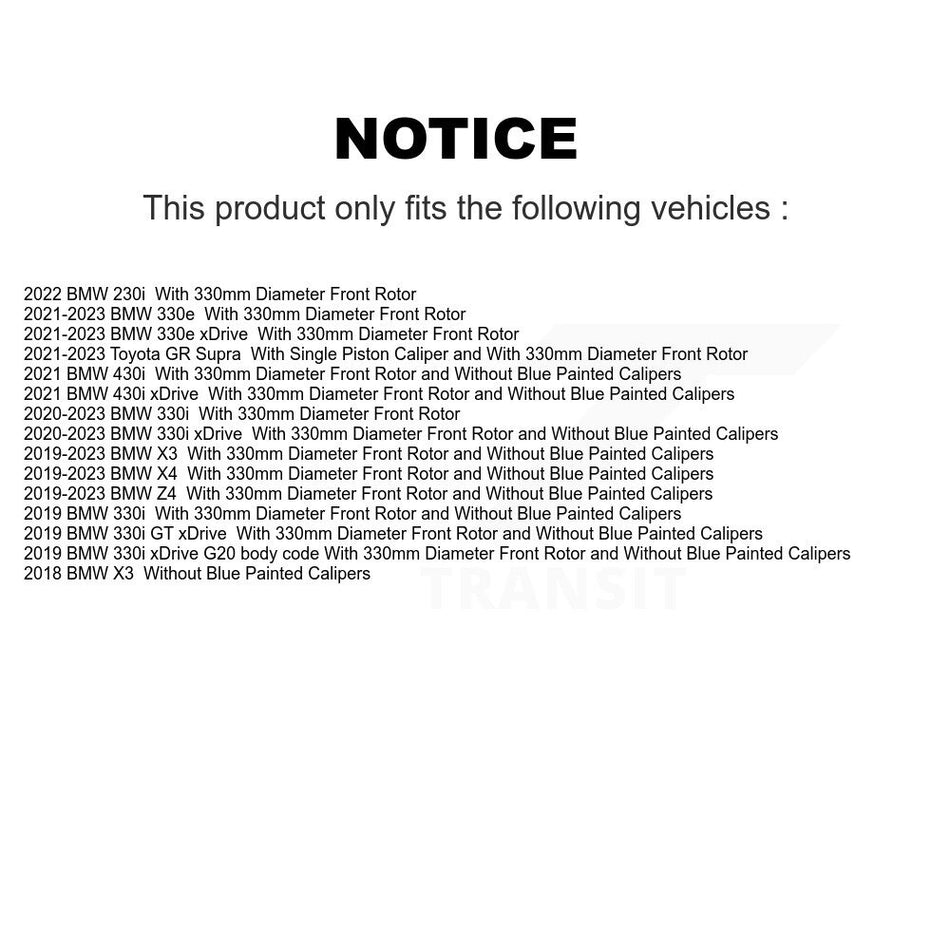 Front Drilled Slot Brake Rotor Pair For BMW X3 330i xDrive X4 330e Toyota GR Supra Z4 430i KD-100629