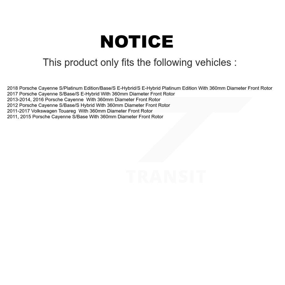Front Rear Coat Drill Slot Disc Brake Rotor Hub Kit For Volkswagen Touareg Porsche Cayenne KD-100636